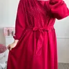 Abbigliamento etnico Malesia Donna con lacci Abaya Abito turco elegante tempestato di diamanti Abiti lunghi musulmani Dubai Abito islamico elegante e sottile