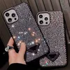 Fashion P Designer Triangle Telefoonhoesjes voor iPhone 15 Pro Max 14 13 12 Clear Glitter Rijnsteenhoes iPhone15 Plus iPhone15ProMax Luxe Bling Shiney Cover