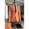 Men's Suits Fashion Men Single Breasted Peaked Lapel Skinny Solid Color England Style 2 Piece Jacket Pants Sim Fit Tailor Made