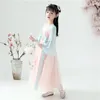 Vestidos de menina meninas hanfu original estilo chinês roupas antigas das crianças ru saia retro tang terno verão manga longa