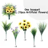 Dekorativa blommor konstgjorda solrosbukett Silk Fake Flower For Diy Wedding Bouquets Centerpieces Arrangement Party Home Decoration