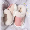 Slippers Women's Waterproof Flat Cotton 2024 Winter Thicken Plush Couple Home Pu Leather Non Slip House Shoes Woman