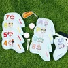 Golf ütüler kaplama nakış tavşanı pu deri golf sürücüsü headcover 9pcs koruyucu kafa kapakları golf aksesuar 231229