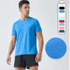 Ll Outdoor Designer Short Sleeves Top Summer Men's Sport T Shirt Mens Quick Dry Sweat-wicking Men Wrokout Sleeve Thin 555