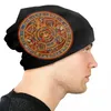 Bérets Mexique Calendrier Aztèque Bonnet Chapeaux Rue Tricot Chapeau Pour Femmes Hommes Hiver Chaud Skullies Bonnets Casquettes