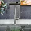 Bathroom Sink Faucets Pull Out Waterfall Faucet 360 Degree Rotation Kitchen And Cold Water Tap Mixer Stainless Steel Vegetable Washing