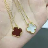 Vanca Luxury Designer Bijoux Accessoires Ten Flower Pendant Collier Lucky Four Leaf Grass 10 Collier de fleur Collier Collier Collier Fritillaria Agate F5me