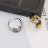 20% OFF New Double Old Stripe Ring with Vertical Gear Simple Luxury Personalized High end Women and Men's Couple Style