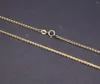 Kedjor äkta AU750 Pure Solid 18k Yellow Gold Chain Women Lucky 1.4mm Wheat Link Necklace 3G Stamp