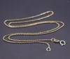 Chains Real Au750 Pure Solid 18K Yellow Gold Chain Women Lucky 1mm Many Beads Link Necklace 2.95g Stamp