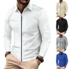 Vestes pour hommes 2024 printemps et automne cardigan à fermeture éclair manteau décontracté confortable haut à manches longues col polo veste gaufrée