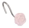 Sacchetti per gioielli Ganci per tende da doccia con rosa intagliata in ossidiana nera a forma di fiore in acciaio inossidabile per l'asta del bagno Decorazioni per la casa