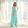 Ethnic Clothing Sequins Embroidered Long Dress Women Summer Elegant Casual Loose Cotton Linen Maxi Holiday Party Muslim Arab Abaya