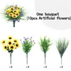 Dekorativa blommor konstgjorda solrosbukett Silk Fake Flower For Diy Wedding Bouquets Centerpieces Arrangement Party Home Decoration