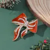 Brooches Pretty Gold Plated Big Bowknot Pins Enamel Crystal Bow For Girls Lady Women Party Accessories Holiday Sweater Jeans