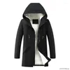 Men's Trench Coats Autumn And Winter Korean Style Men Cardigan Mid-length Coat Hooded Solid Jacket Casual Windbreaker Male