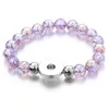 Bangle Imitation Color Pearls Bead Snap Button Bracelet Handmade Snaps Jewelry For Women Men