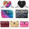 Nowy projektant Kurt Geiger Heart w kształcie londyńskiej skóry Kensington Bag Women Crossbody Fahison Luksusowa torebka Rainbow Sling Torby Flap Flap 240204