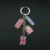 Keychains UK Flag Metal Keychain Souvenir Union Jack Keyring Car Bag Charms