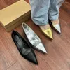 Zapatos de vestir Y2k Tacones plateados brillantes para mujer Punta puntiaguda Lujo Oro Elegante Fiesta Bombas Mujer Primavera Otoño Negro En