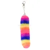 Colorful Fashion Tail Keychains for Women Girls Plush Tail Pendant Key Chains Rings Lovely Fluffy Keyring Charm Bag Gifts