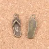 89pcs Antique Silver Plated Bronze Plated flip flops slipper Charms Pendant DIY Necklace Bracelet Bangle Findings 21 8mm214O