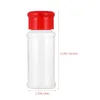 Servis uppsättningar 8st bärbara saltlagringsflaskor kryddkrukor smaktbehållare (rött)