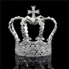 Couronne de croix masculine baroque couronne de mariage de mariée Royal King Tiara robe de mariée accessoires de performance de fête d'anniversaire Diadem S926230D