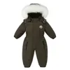 New winter children's thickened warm baby jumpsuit winter skiing new baby hoodie