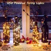 ストリング10/20/30m USB LED STRING LIGHTS COPPER SILVER WIRE GARLAND LIGHT WASTROOF FAIRY FOR