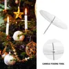 Candle Holders Pillar Plate 8pcs DIY Fixing Holder Stand 6cm Candles Spikes Metal Wreath Fixator Tealight Ornament For Home Shop Silver