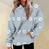 Dames T-shirts Mode Dagelijks Veelzijdig Casual Sweatshirts met ronde hals Grafisch Lange mouwen Patchwork Kerst Bedrukt