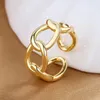 Cluster Rings Fashion Geometric Chain Party for Women Simple Open Ring Band Wedding Female Trendy Accessories SMycken