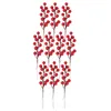 Fleurs décoratives 10 pièces branche de baies artificielles baies arbre de noël décor de mariage maison fleur décoration Simulation Branches rouges faux