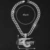 Hip Hop Men Rapper Diamond Pendant Necklace Shiny Seurity Letters Sniper Rifle Pendant Zircon Jewelry Night Club Accessory Sweater Cuban Chain 18inch 1958