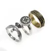 Cluster Ringen 3 stks/set Punk Grote Set Voor Man Mode-sieraden Zilver Kleur Vintage Veer Meeuwen Vogel Dier Cool Ring gift