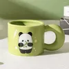 Canecas Bonito Panda Cerâmica Copo Grande Capacidade Chá e Café Café da Manhã Adequado para Meninas Casais Presentes de Natal