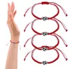 Braccialetti con ciondoli 4 pezzi regolabili in tessuto da baseball (corda rossa e bianca da calcio) uomo per donna