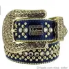 2023 Designer Bb Riem Simon Riemen voor Mannen Vrouwen Glanzende diamanten riem Zwart op Zwart Blauw wit veelkleurig met bling strass steentjes as3073