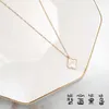 Vanca Luxury Designer Bijoux Accessoires Ten Flower Pendant Collier Lucky Four Leaf Grass 10 Collier de fleur Collier Collier Collier Fritillaria Agate PN55