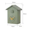 Orologi da parete con orologio a pendolo a forma di casa a cucù, uccello in plastica, con carillon alimentato a batteria, decorazioni per la casa