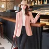 Damespakken lang over vrouwelijke jassen en jacks Kleding Roze Effen Bovenkleding Jas Jurk Witte Blazers Koreaanse kledingstijl