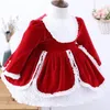 Mädchen Kleider Herbst Winter Spanisch Lolita Prinzessin Samt Ballkleid Kleid Baby Spitze Nähte Geburtstag Party Weihnachten Ostern