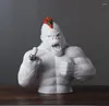 Dekorativa figurer Moderna arga King Kong Gorilla Harts Prydnader Skåp Store Decoration Home Livingroom Desktop Sculpture Accessories