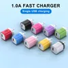 Kolorowa mini przenośna mini przenośna USA AC Home Travel USB Wall Ładowarka Adapterów do iPhone'a 11 12 13 14 15 Pro Max Samsung Xiaomi Huawei HTC Android Telefon