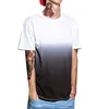 メンズTシャツ夏の半袖Tシャツファッションタイ染色グラデーションカラーラウンドネックコットンティーカジュアル