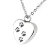 Lelie Crematie Sieraden Puppy Hond Pootafdruk Hart Ketting Gedenkteken Urn Hanger As met cadeauzakje en chain291q