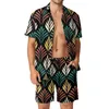 Men's Tracksuits Abstract Leaf Shirt Sets 3D Printed Men Casual Fashion Short Sleeves Shirts Oversized Beach Shorts Hawaiian Suits Summer