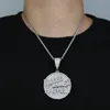 Hiphop 925 Nya runda brevpengar och familjhänge Mosang Diamond European och American Fashion Trend Men's Necklace