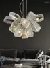 Chandeliers Modern Fish Scale Pattern Elegant LED Chandelier Lighting For El Lobby Villa Living Room Bedroom